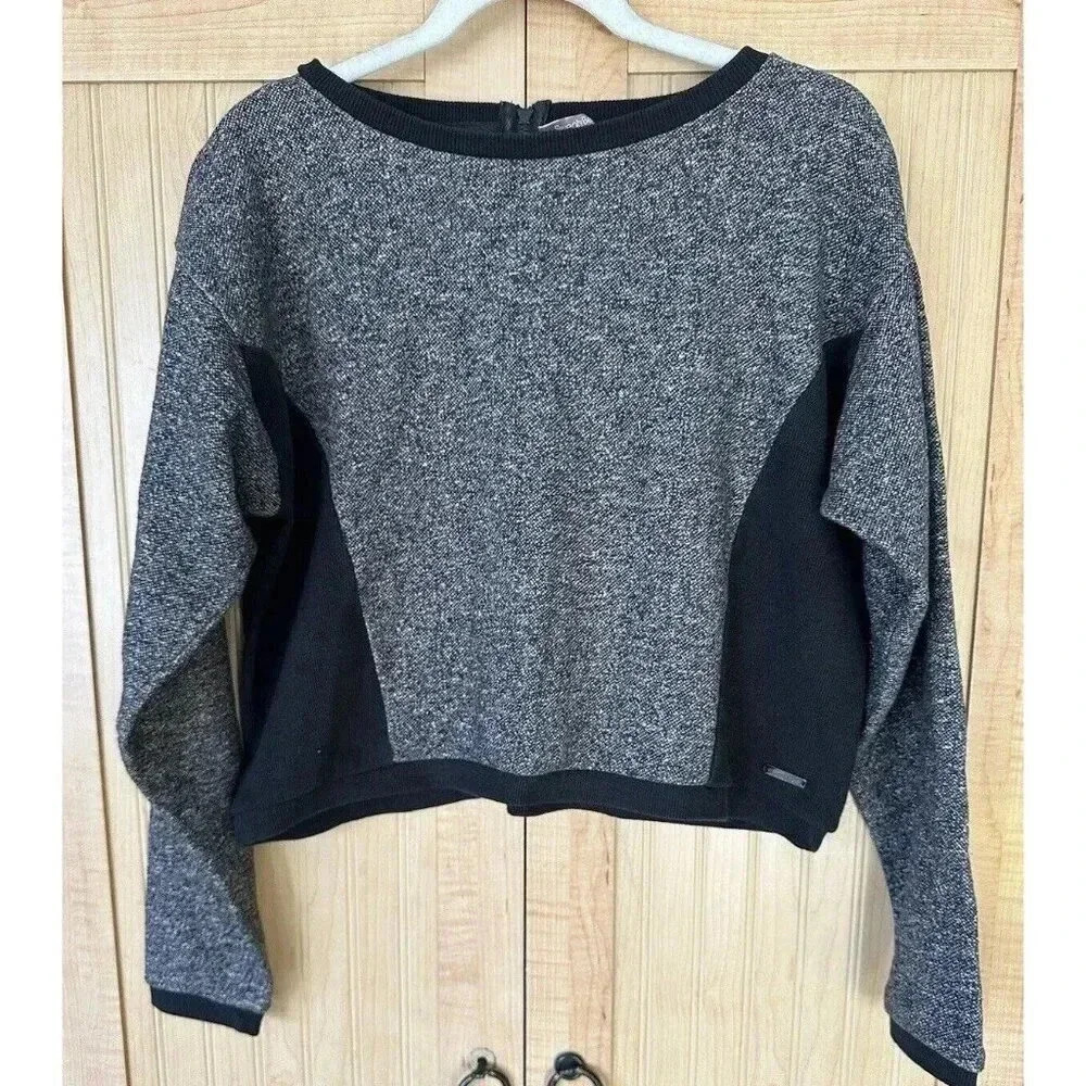 Sweaty Betty‎ Womens Cropped Sweatshirt Size Small Gray And Black